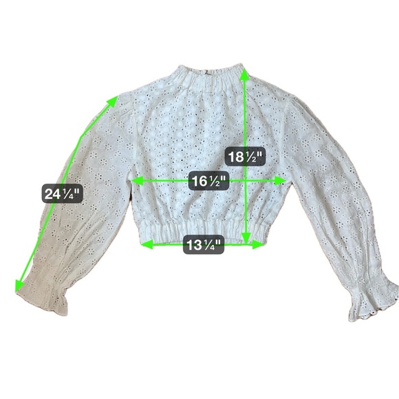 AllSaints Luna Broderie Eyelet Embroidered Linen Cotton Top White Size 6 - Picture 14 of 16